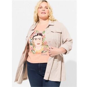 NWT TORRID Double Gauze Utility Anorak Jacket